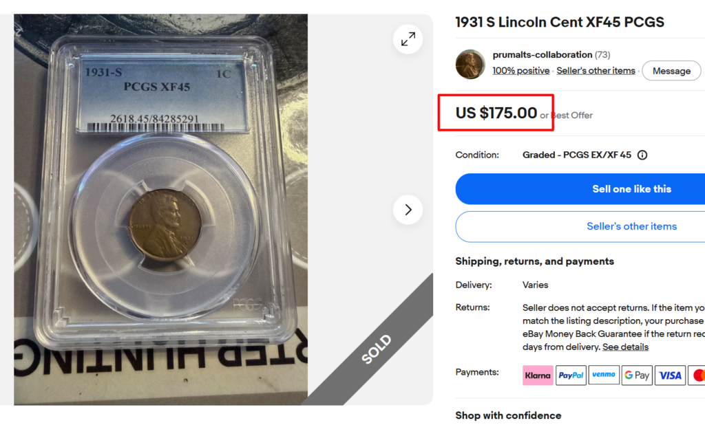1931-S XF45 Penny
