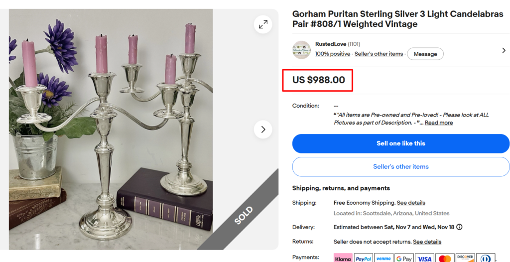 Antique Silver Candelabras