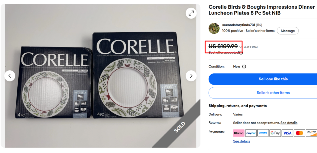 Corelle Birds & Boughs Impressions Plates