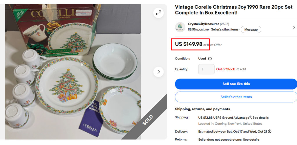 Corelle Christmas Joy Dinner Set