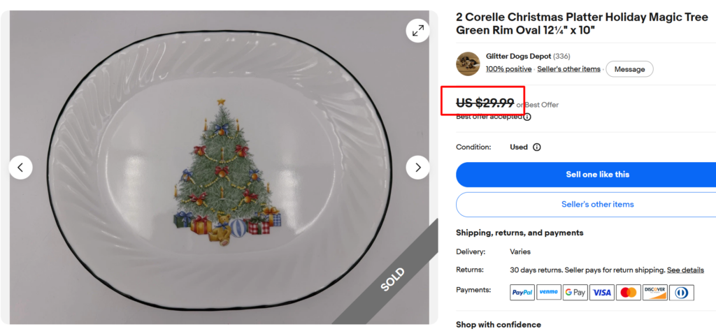 Corelle Holiday Magic Platters