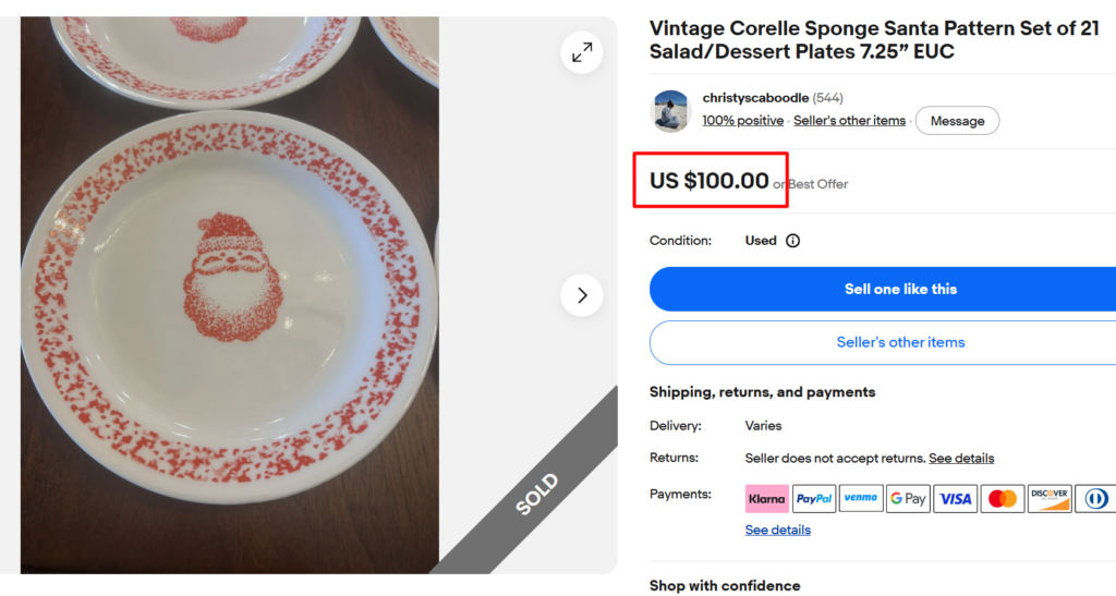 Corelle Sponge Santa Plates