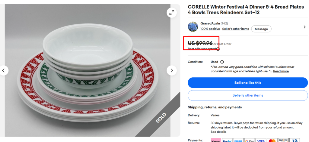 Corelle Winter Festival Dinner Set