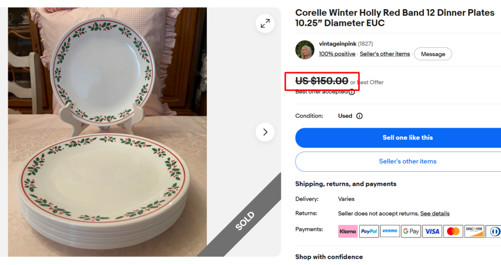 Corelle Winter Holly Red Band Plates