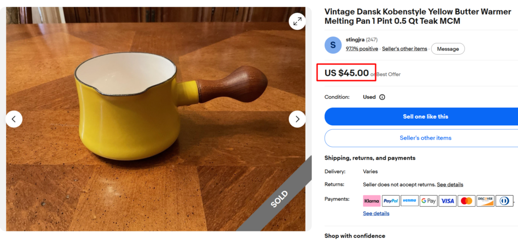 Dansk Kobenstyle Butter Warmer