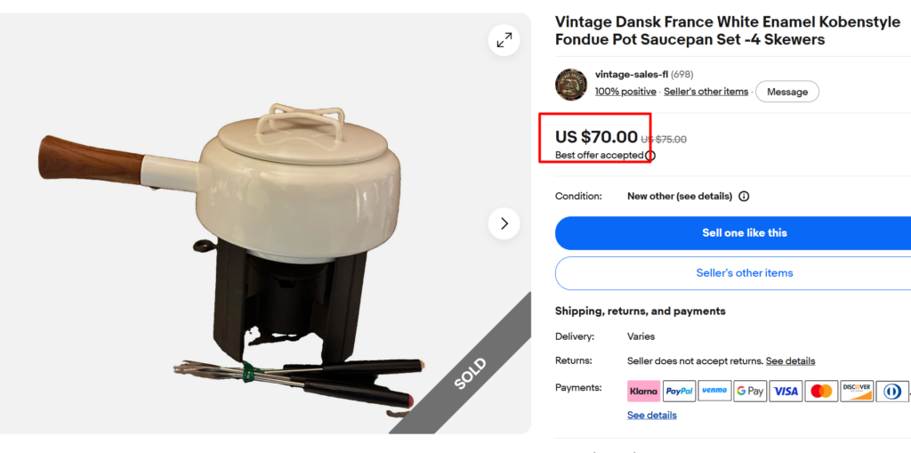 Dansk Kobenstyle Fondue Set