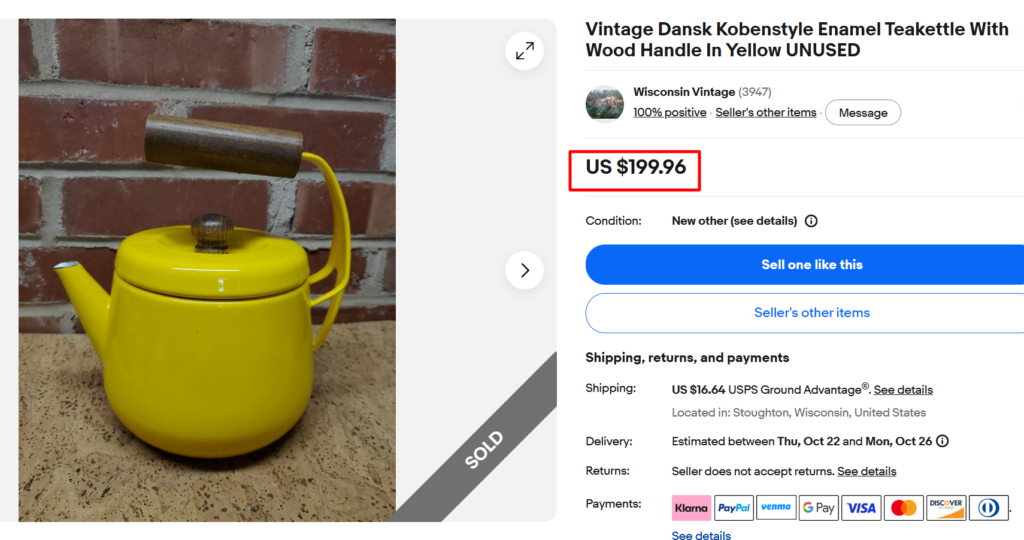 Dansk Kobenstyle Tea Kettle