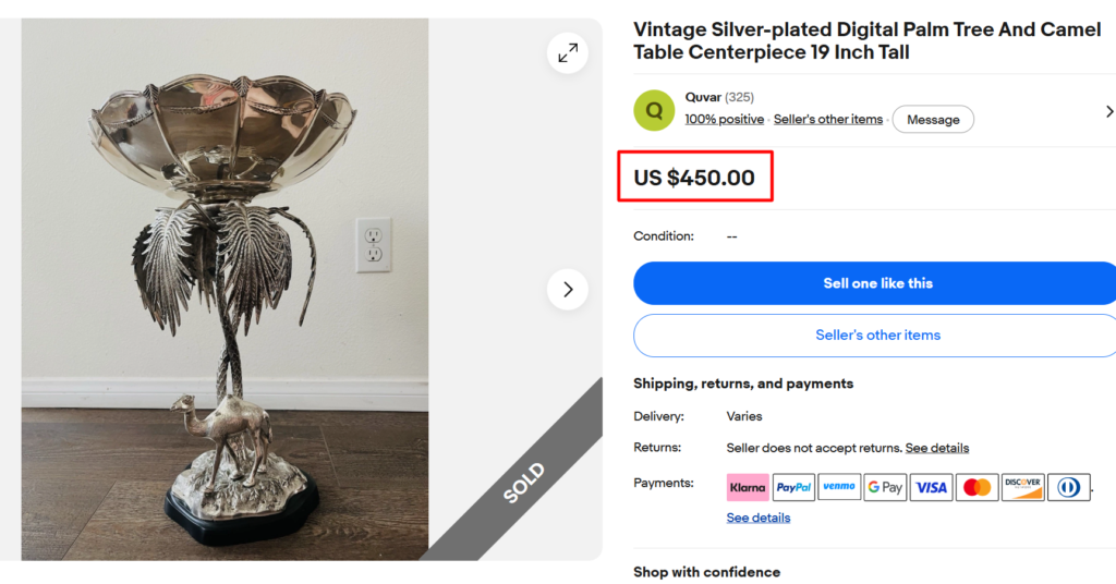 Figural Silver Tree-and-Animal Centerpiece