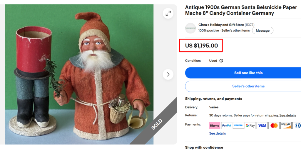 German Belsnickel Santa Candy Container
