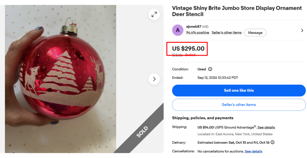 Shiny Brite Jumbo Ornaments