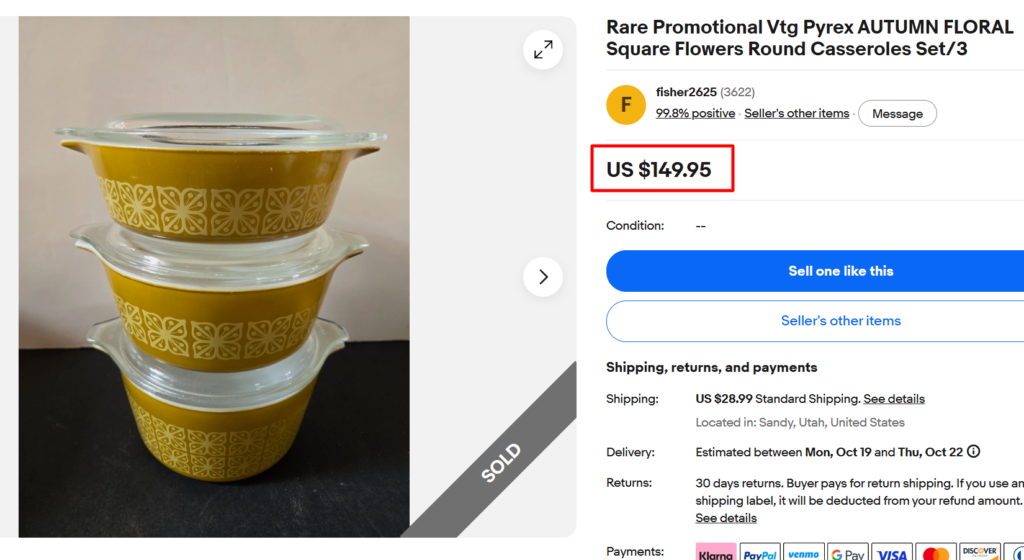 Pyrex Autumn Floral Casseroles