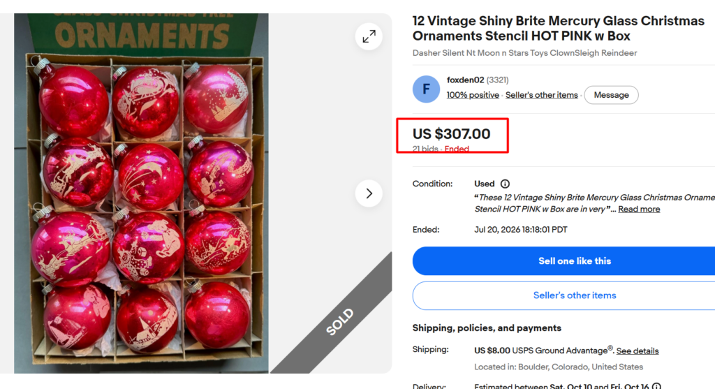 Shiny Brite Hand-Stenciled Ornament