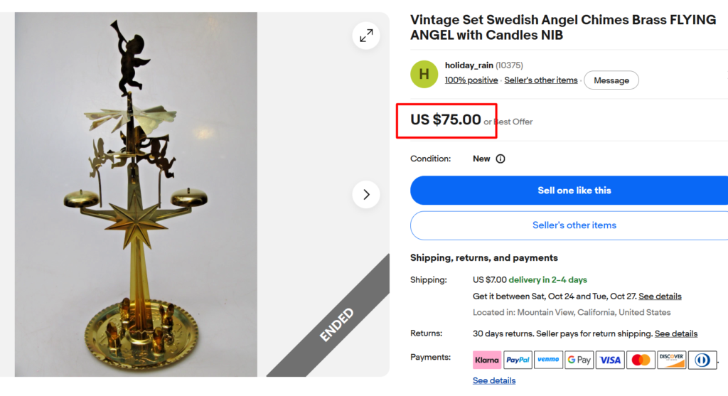 Swedish Angel Chimes