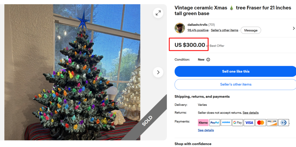 Vintage Ceramic Christmas Tree